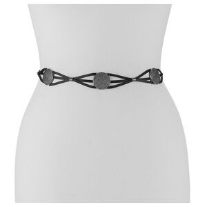 Nine West Black Women's Belt with Silver Accents